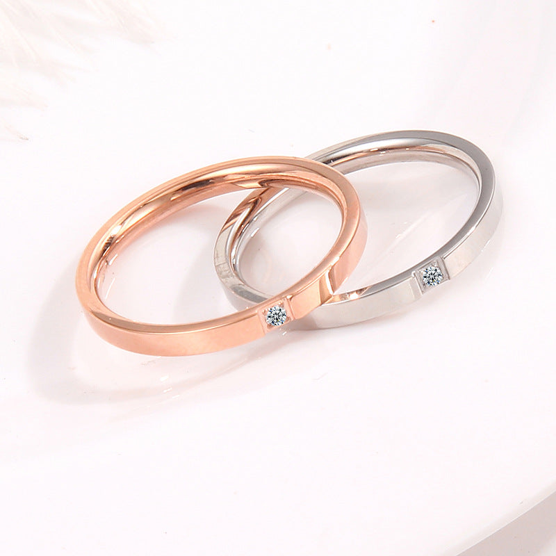 Women's Rose Gold Micro Inlaid With Diamond Rings