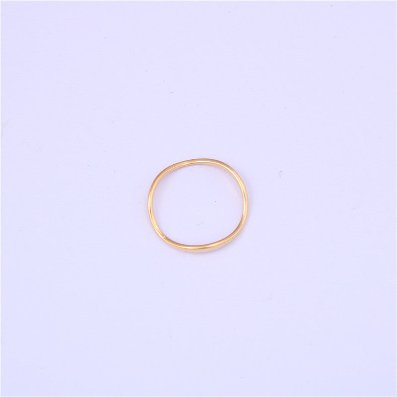 Women's Strip Couple Titanium Steel Gold Plated Rings