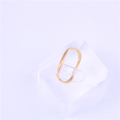 Women's Strip Couple Titanium Steel Gold Plated Rings