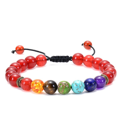 Agate Frosted Volcanic Stone Colorful Yoga Bracelets