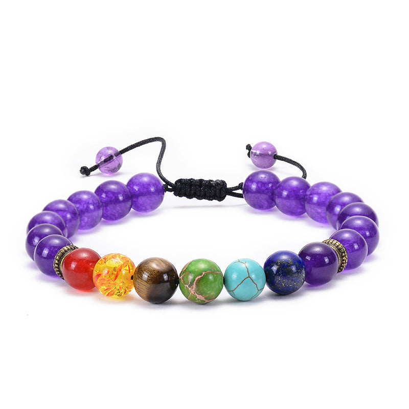 Agate Frosted Volcanic Stone Colorful Yoga Bracelets