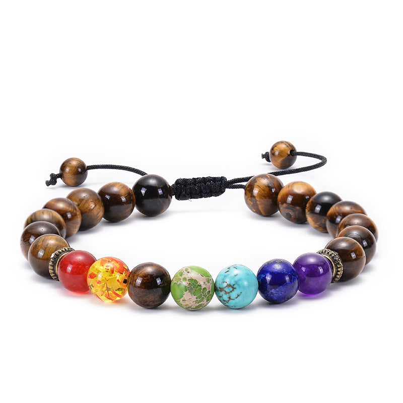 Agate Frosted Volcanic Stone Colorful Yoga Bracelets