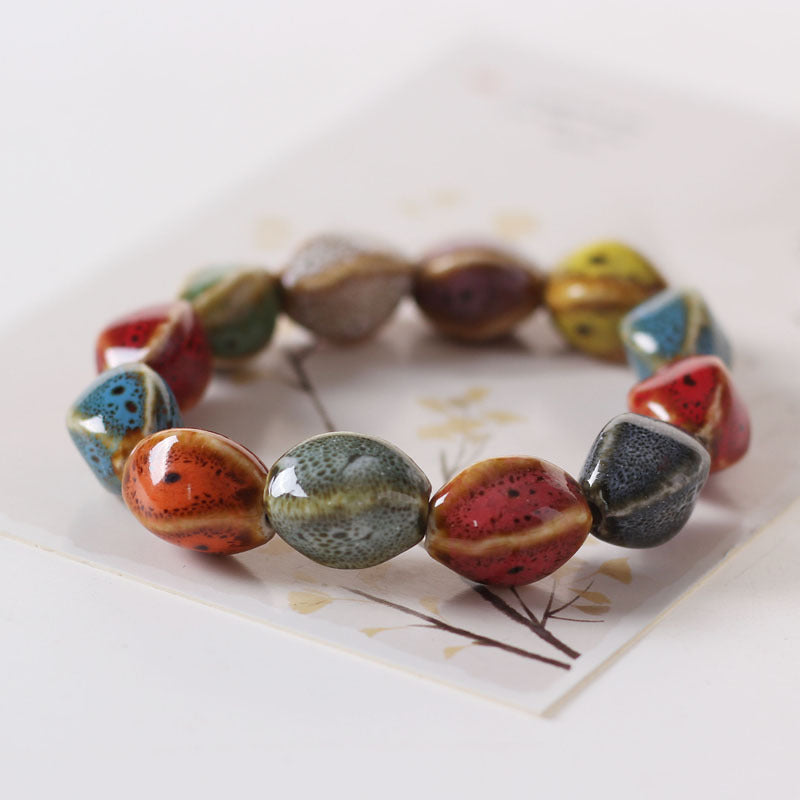 Ceramic Ornament Fashion Flower Glaze Beads Casual Bracelets