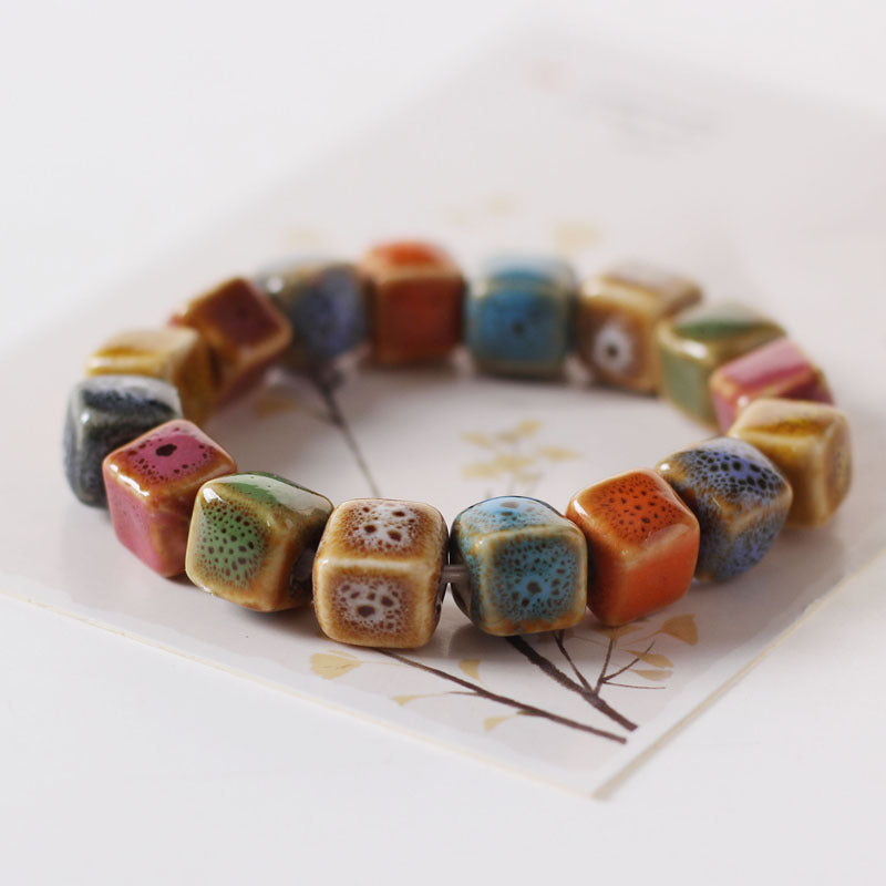 Ceramic Ornament Fashion Flower Glaze Beads Casual Bracelets