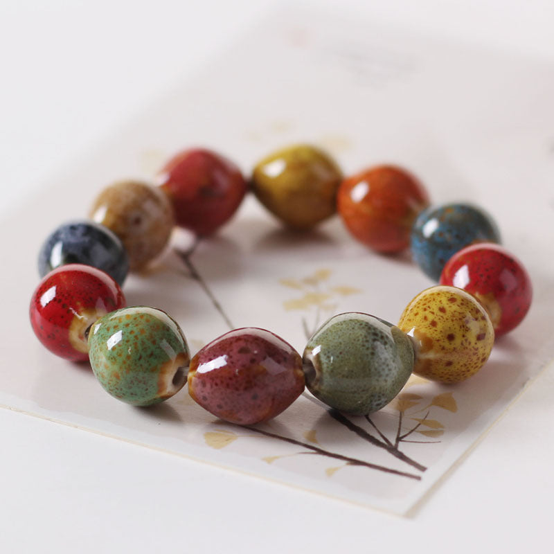 Ceramic Ornament Fashion Flower Glaze Beads Casual Bracelets