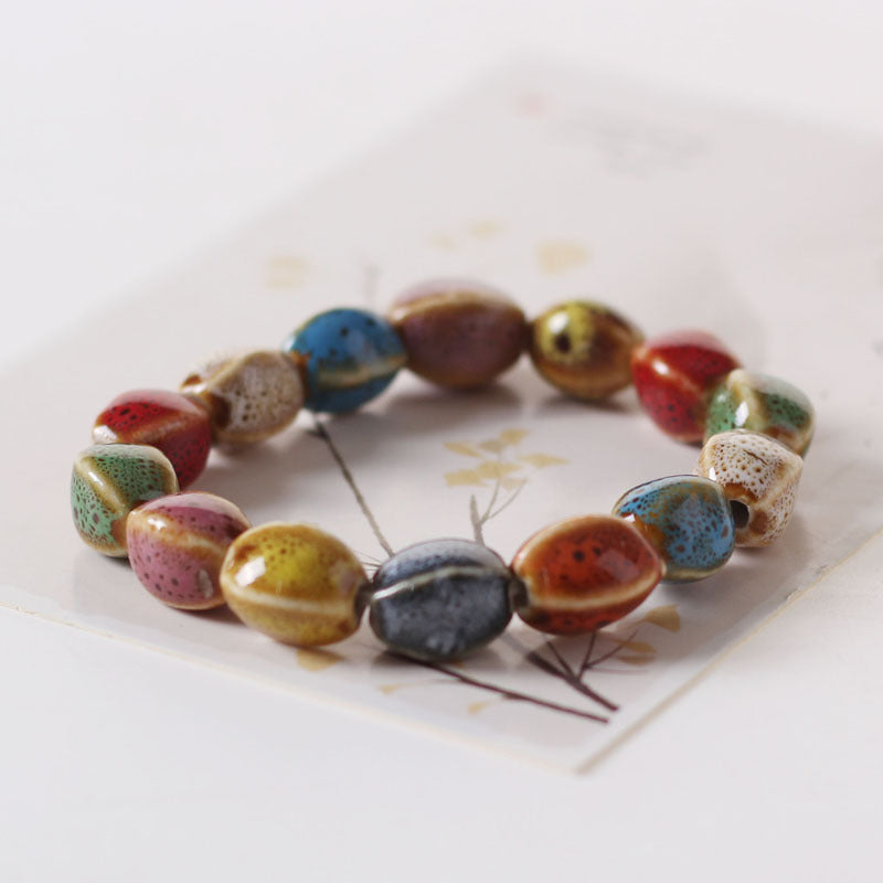 Ceramic Ornament Fashion Flower Glaze Beads Casual Bracelets