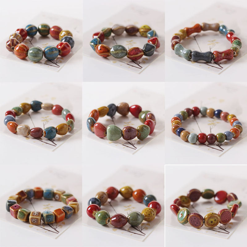 Ceramic Ornament Fashion Flower Glaze Beads Casual Bracelets