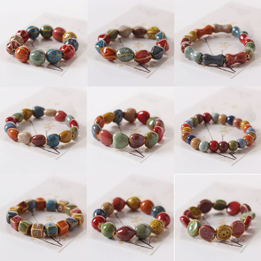 Ceramic Ornament Fashion Flower Glaze Beads Casual Bracelets