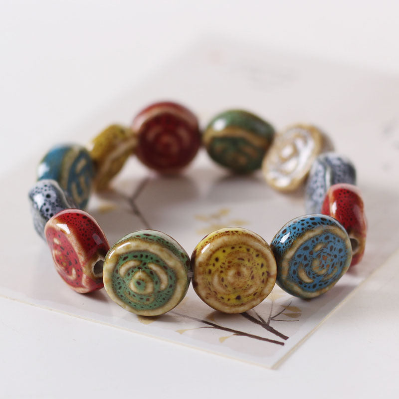 Ceramic Ornament Fashion Flower Glaze Beads Casual Bracelets