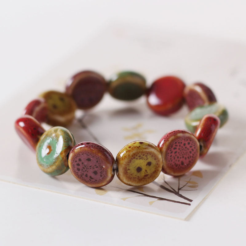 Ceramic Ornament Fashion Flower Glaze Beads Casual Bracelets