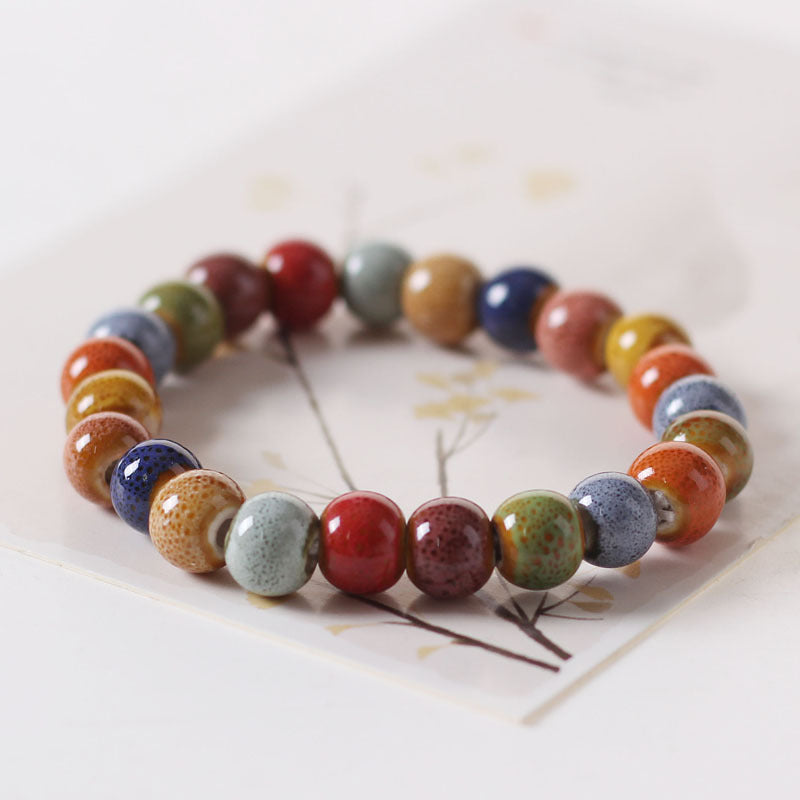 Ceramic Ornament Fashion Flower Glaze Beads Casual Bracelets