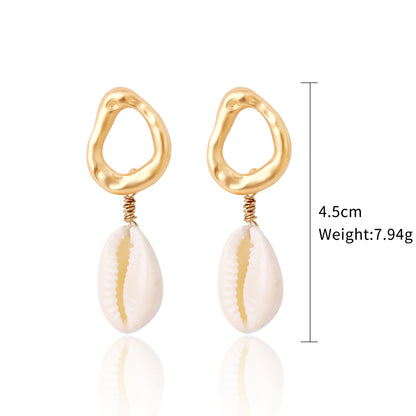 Bohemian Ocean Ornament Pearl Shell Alloy Earrings