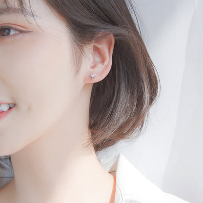Women's Sterling Sier Korean Style Super Shiny Earrings
