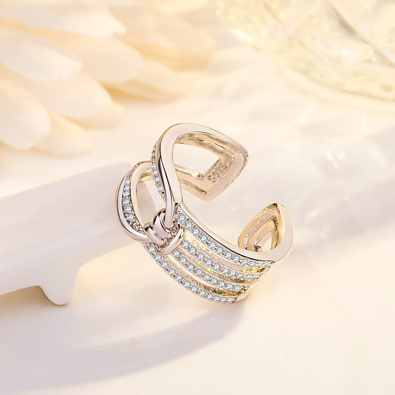 Korean Style Free Girlfriend Zircon Open Rings