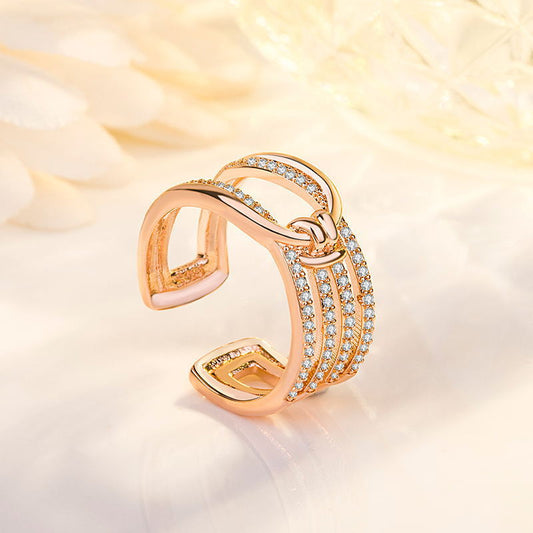 Korean Style Free Girlfriend Zircon Open Rings