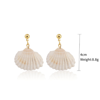 Bohemian Ocean Ornament Pearl Shell Alloy Earrings