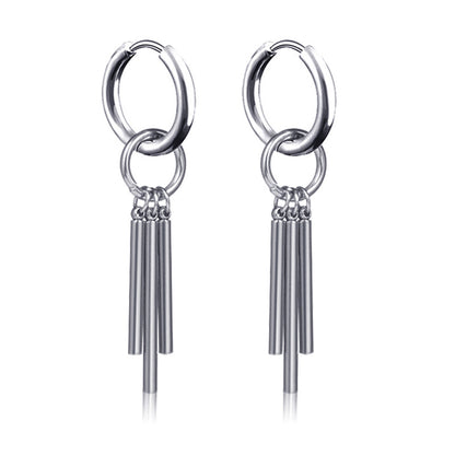 Men's Style Tassel Chain Hipster Ear Titanium Earrings