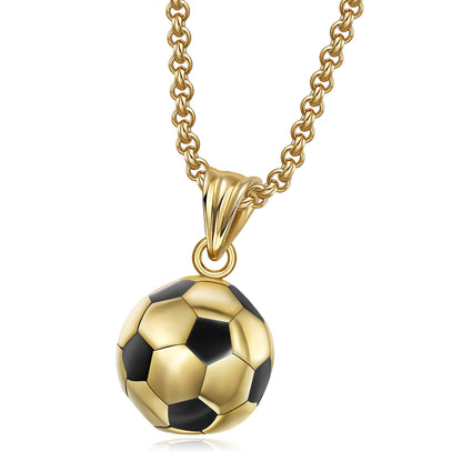 Men's Hipster Sports Stainless Steel Ornament Football Necklaces