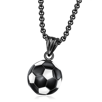 Men's Hipster Sports Stainless Steel Ornament Football Necklaces