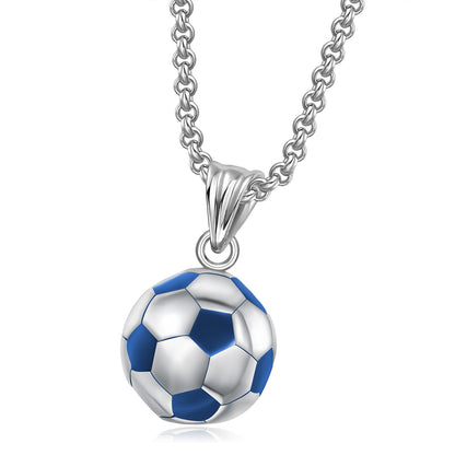 Men's Hipster Sports Stainless Steel Ornament Football Necklaces