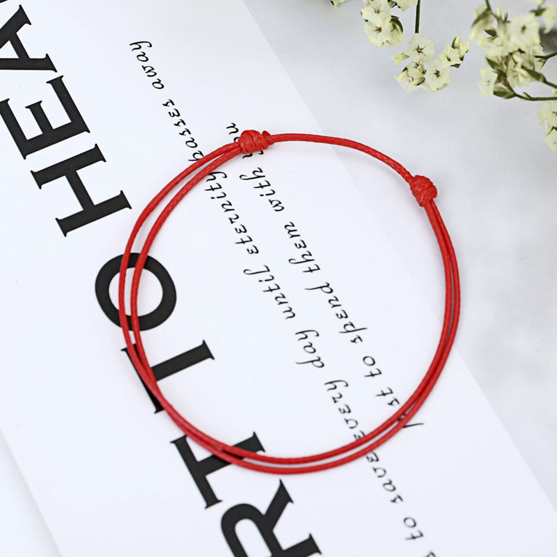 Hand-woven Life Red Rope Wax Line Bracelets