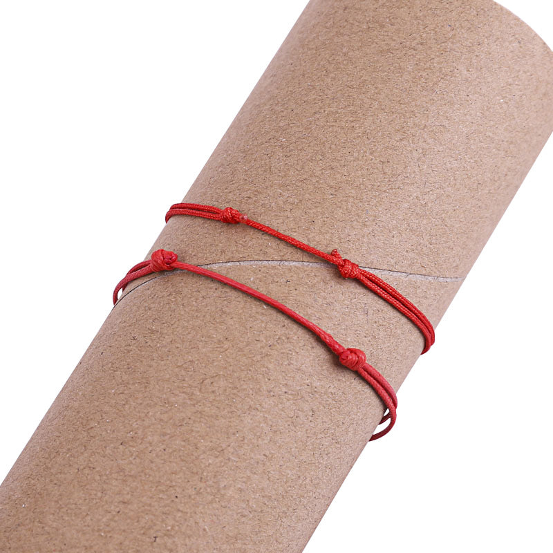 Hand-woven Life Red Rope Wax Line Bracelets