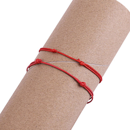 Hand-woven Life Red Rope Wax Line Bracelets