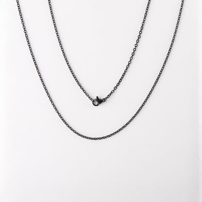 Plating Stainless Steel Chain Black Square Necklaces