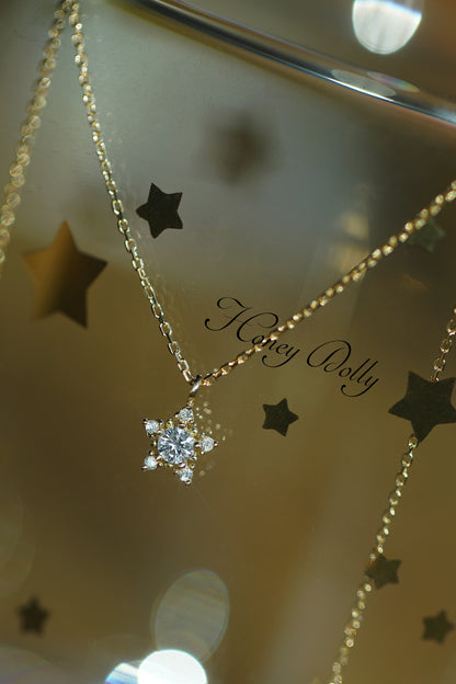 Sier Gold-plated Platinum Zircon Double Clavicle Necklaces