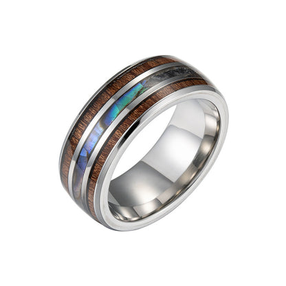 Men's Trendy Fashion Domineering Titanium Steel Inlaid Rings