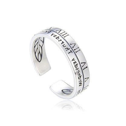 Roman Digital Retro Fashion Personality Thai Rings