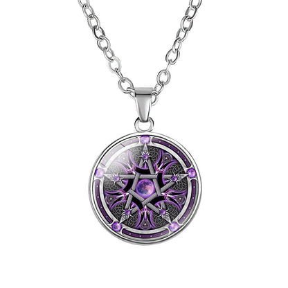 Mysterious Five-pointed Star Symbol Time Stone Necklaces