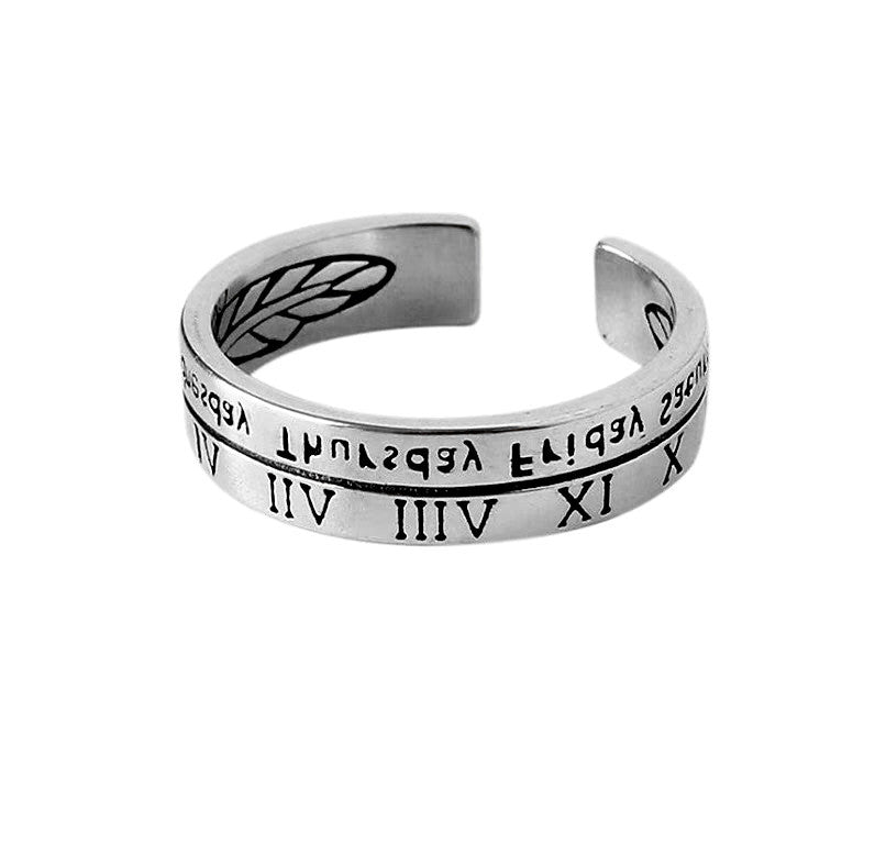 Roman Digital Retro Fashion Personality Thai Rings