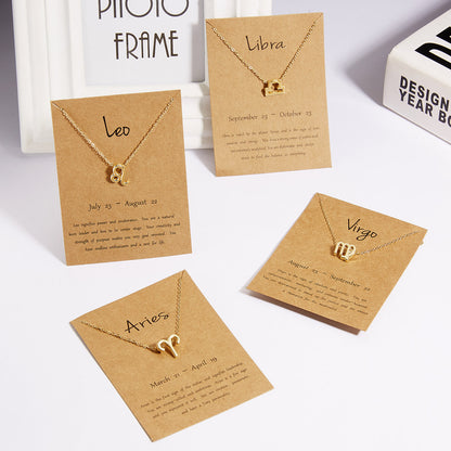 Version Twee Constellation Rhinestone Paper Card Necklaces