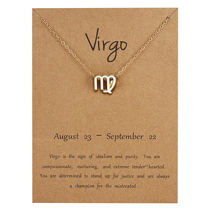 Version Twee Constellation Rhinestone Paper Card Necklaces