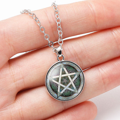 Mysterious Five-pointed Star Symbol Time Stone Necklaces