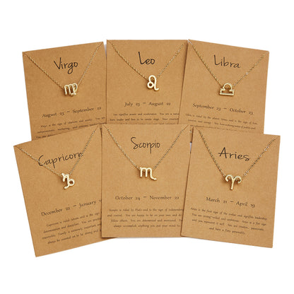Version Twee Constellation Rhinestone Paper Card Necklaces