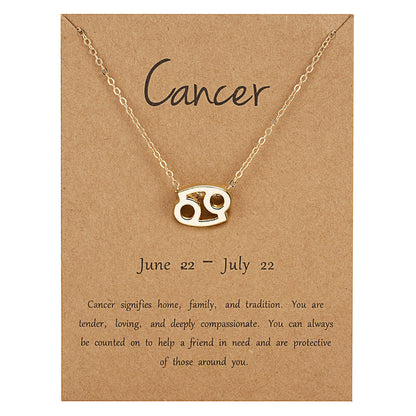 Version Twee Constellation Rhinestone Paper Card Necklaces