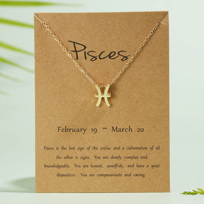Version Twee Constellation Rhinestone Paper Card Necklaces