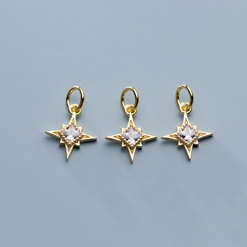 Sier Gold Plated Inlaid Zircon Starlight Pendants