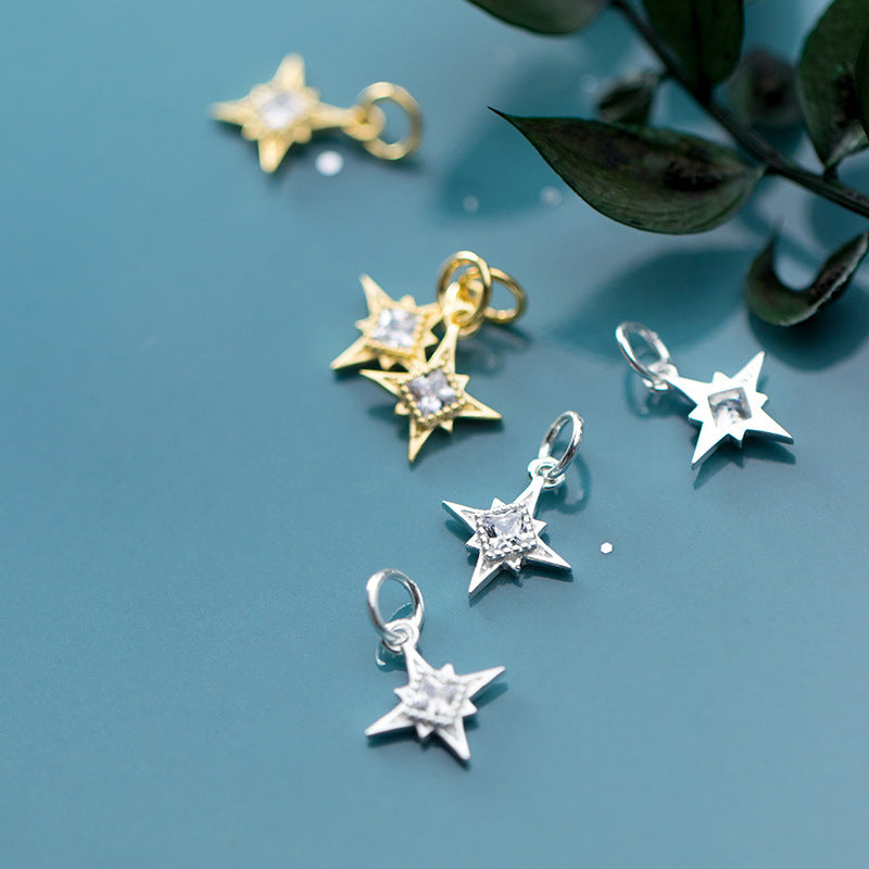 Sier Gold Plated Inlaid Zircon Starlight Pendants