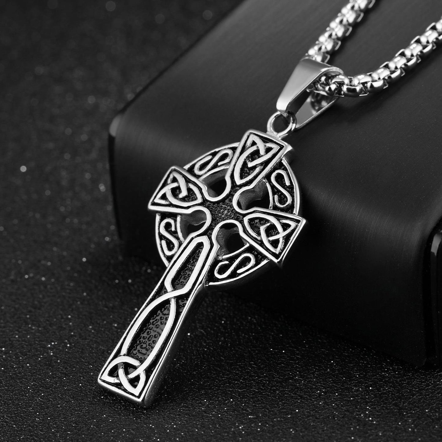 Men's Celtic Cross Personality Titanium Steel Retro Pendants