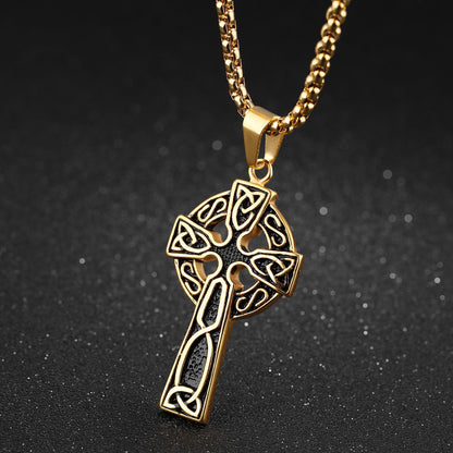 Men's Celtic Cross Personality Titanium Steel Retro Pendants