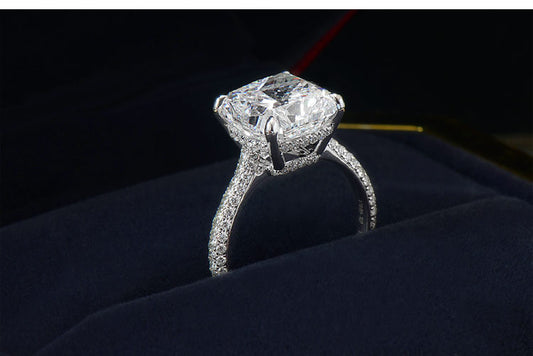 Diamond Female Copper Platinum Plated High Rings