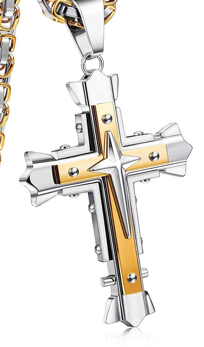 Men's Titanium Steel Jewelry Stainless Cross Shelf Pendants