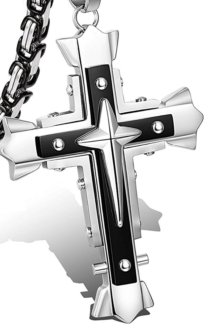 Men's Titanium Steel Jewelry Stainless Cross Shelf Pendants