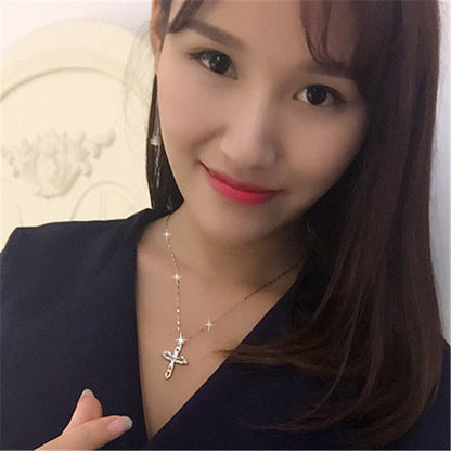 Chain Sier Plated Cross Female Jewelry Pendants