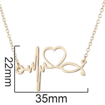 Women's Stethoscope Doctor Nurse Ornament Love Ecg Necklaces