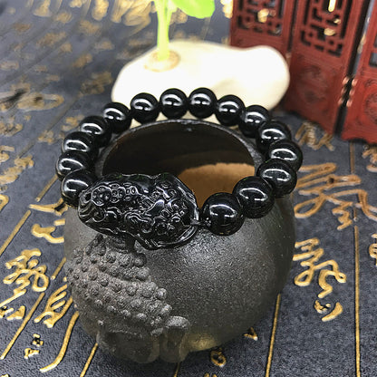 Stall Obsidian Pi Imitation Citrine Glass Bracelets