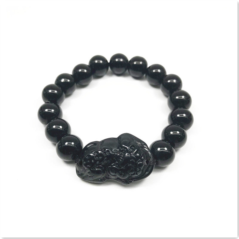 Stall Obsidian Pi Imitation Citrine Glass Bracelets